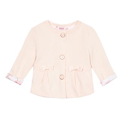 Baby girls' light pink textured button jacket